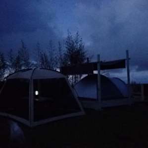 Tent setup arranged by the host.