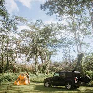 One of several places you can pitch a tent at this beautiful and well kept jungle property!