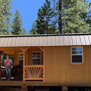 Perfect cabin to come home to or chill at on a hot day