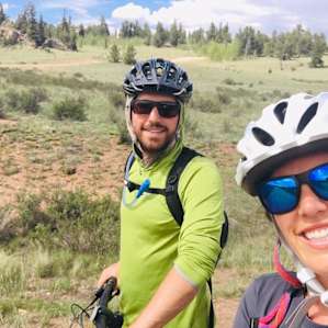 Exploring the area on our bikes. The rock formations were awesome!