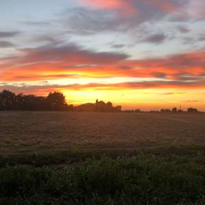 Barn at sunset