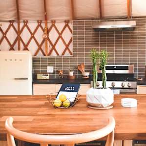 Modern Yurt with Vineyard Views