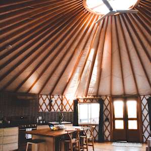 Modern Yurt with Vineyard Views