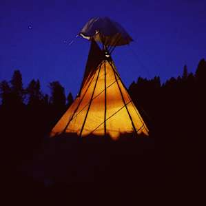 Night view of our tipi