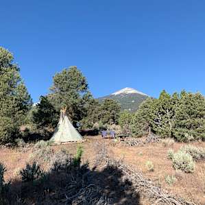 View of Tipi with Mt. Wheeler in the background.