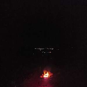 The view at night looking towards Frankfort