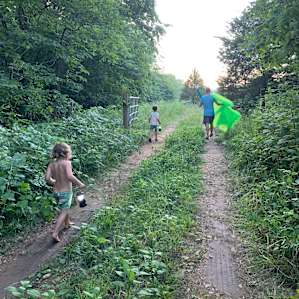 The driveway to the campsite