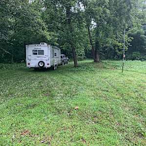 Getting the camper into the perfect spot for family to join us.