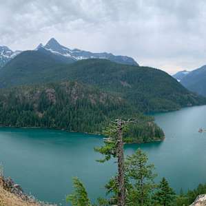 Diablo Lake overlook located on Highway 20 not too far from Hall Homestead!