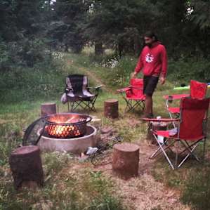 I only took two pictures as we were relaxing too much! This is the campfire before sunset.