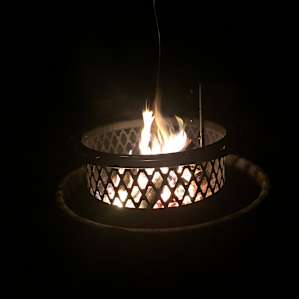 Campfire after sunset.