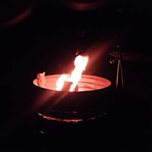 Enjoying an evening by the fire pit.