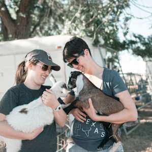 We fell in love with the bottle fed baby goats