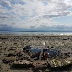 Fire pit on the beach to enjoy until the tide comes in!