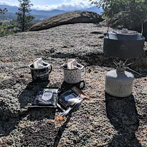 Camp coffee in the morning was a hit- what a view!