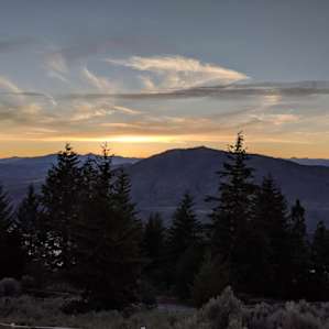 Sunset from the porch of the cabin.