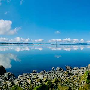 Panorama of the Columbia River, which the campsite faces