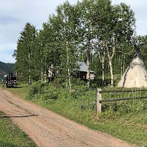 Driveway up to cabin...