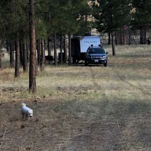Camper view from where we drove in from driveway