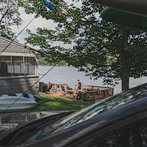 Plenty of space to hang out by campsite, the patio, or dock