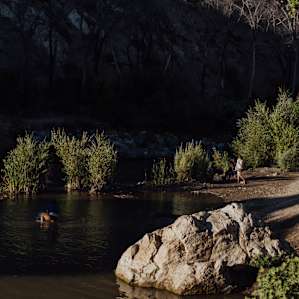 Others enjoying the refreshing river on this hot day.