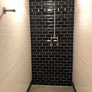 Shower from full bath at north end of barn