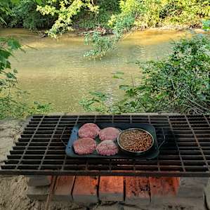 Look out over the river while cooking