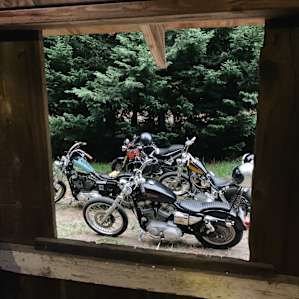 View from their rustic workshop