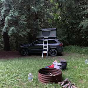 Beautiful place for a rooftop or regular tent. Gorgeous trees!