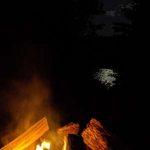 Fire place beside the lake