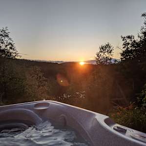 Sunset in the hot tub