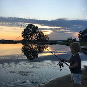 "Fishing" at dusk at the campground.