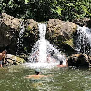 There’s a beautiful swimming area 20 mins away from the camp