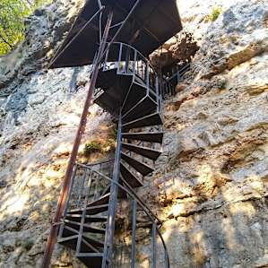 Staircase up to the former restaurant