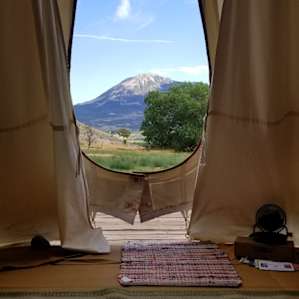 Inside looking out at mt Gunnison