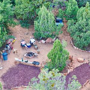 Water Canyon Campground Site #1 as seen from above.