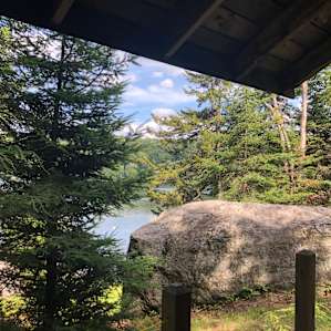 View from the closest of two shelters