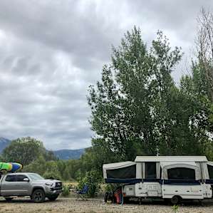 RV site with shade trees