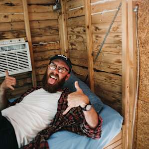 My response when I discovered that the tiny house had AC inside.
