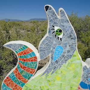 The coyote family statue is my favorite! The vibrant lime glass with the delicate eyelashes of the mother coyote are so beautiful in person.