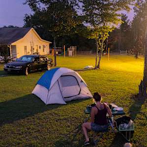 One of the spots available to camp on. Close by the house, easy access to bathrooms/etc.