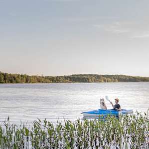 Sunset kayaking on the quiet lake was perfect!