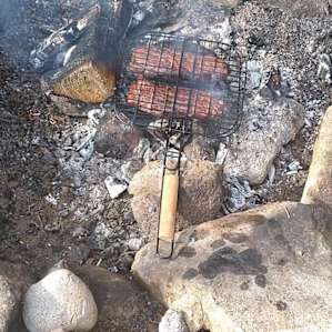 Steaks on the fire