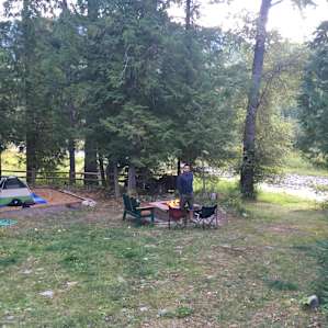 Campsite looking down from parking area