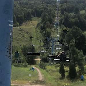 Mountain bike trail below chairlift