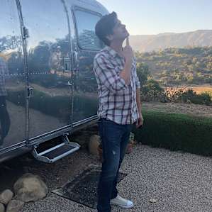 My Boo dressed and ready to go to dinner in Ojai. Then we came back for a night under the stars.