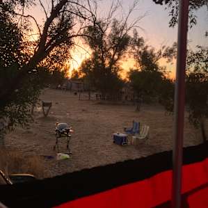 Woke up to this amazing sunrise from our tent window! Sunset was just as beautiful!