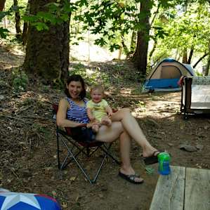 Relaxing by the creek at campsite #6A
