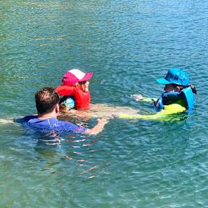 Swimming in the lake