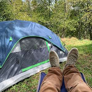 Camping at Hay Barn Creek, Hobart